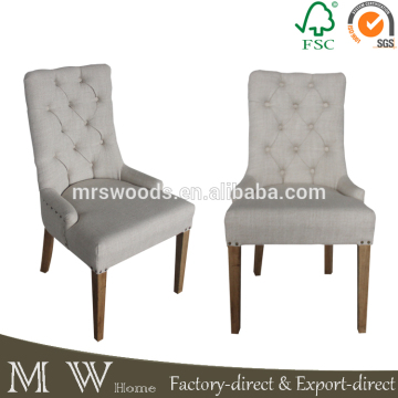 french button tufted dining chairs, oak wood dining chair, tufted dining room chairs