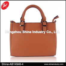 Popular trendy girls college pu leather tote handbag fashion handbag