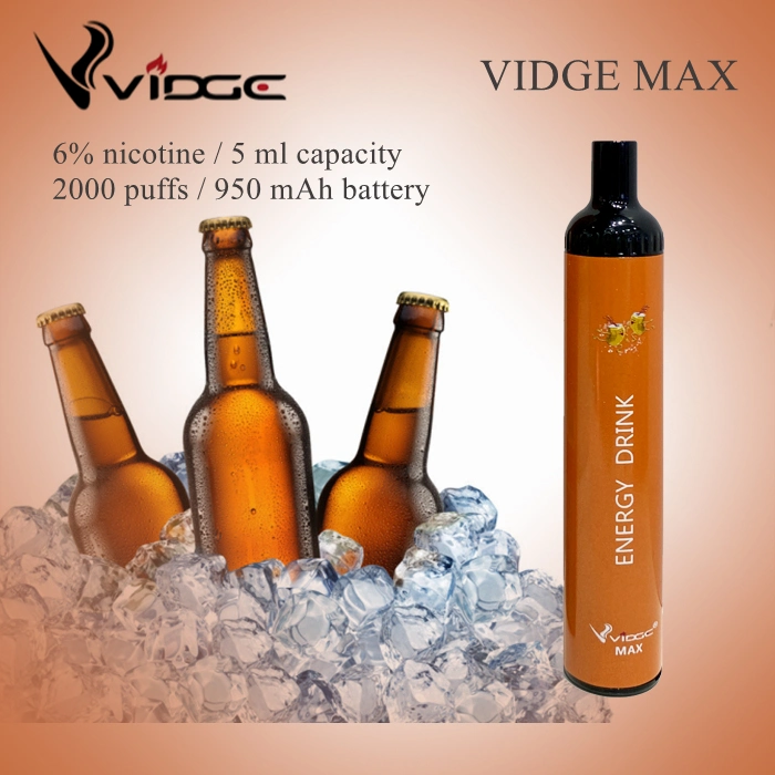 Factory Price 2000puffs Vidge Max E Cigarette Disposable Vape Pen 950 mAh 5ml Capacity