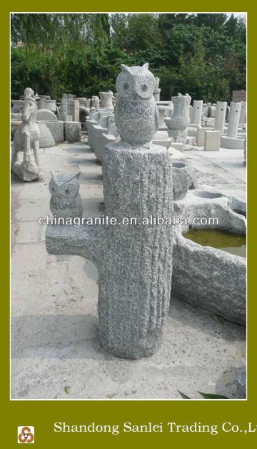 decorative outdoor stone owl sculpture