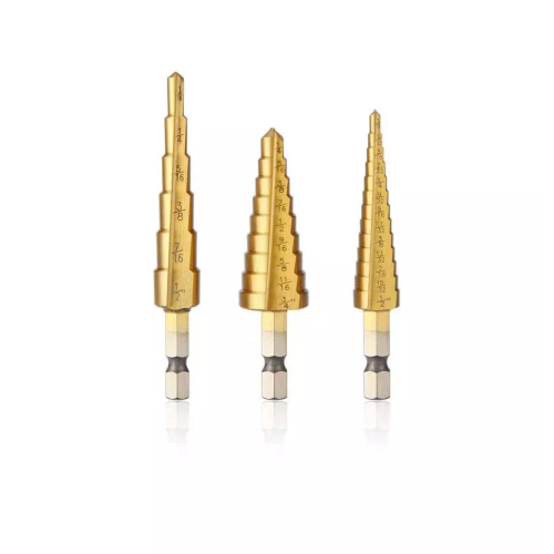 Toppprodukt 3st HSS Standard Titanium High Speed ​​Steel Unibit Step Drill Bit Set för metall eller trä