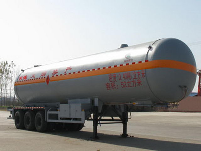 ثلاثي المحور 12.7m Gas Gas Liquefied Transport نصف مقطورة