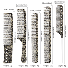 Leopard Print Hair Styling Comb Set for Barbers and Salons