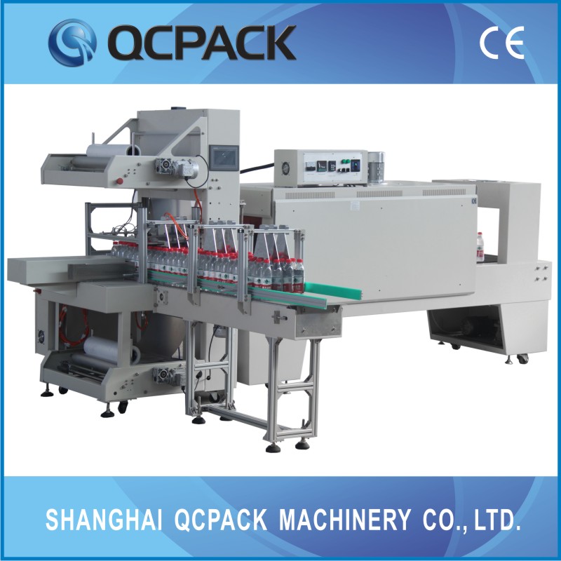 Glass bottle with tray shrink packaging machine