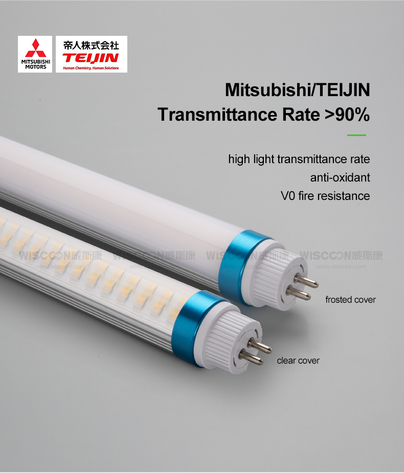 T8 High Lumen led tube 4ft 160lm/w rotatable end cup