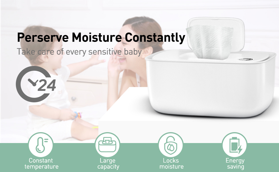 BABY WIPE WARMER 40-55°C Adjustable Baby Wipe Warmer Dispenser, £12.33