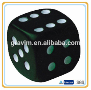 Black six sides dice stress ball