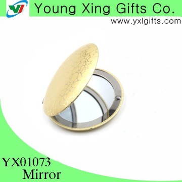 Oval shell metal cosmetic compact mirror