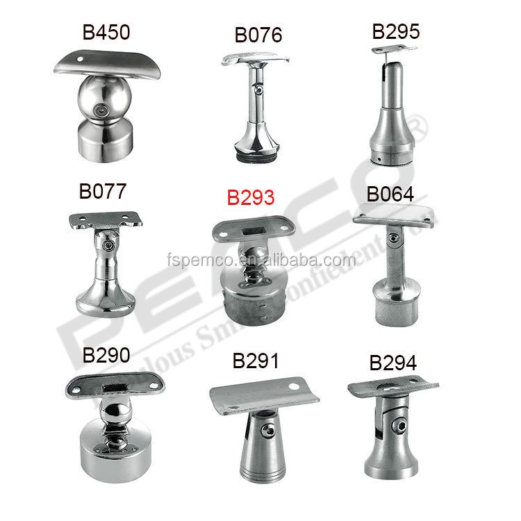 wholesale price building hardware decorative 304/316 Stair Railing stainless steel wall handrail bracket