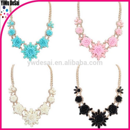 Flowers sweet female fashionable joker clavicle short chain maxi necklace