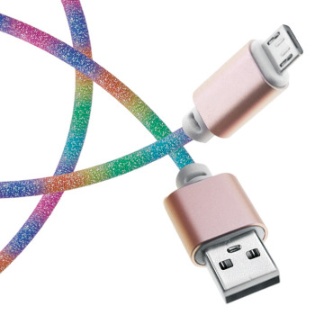 USB2.0 high quality Colorful Rainbow usb data cable for iphone data usb cable