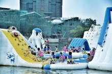 inflatable aqua park equipment, inflatable aqua park components, inflatable aqua park