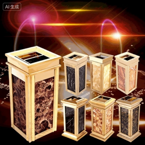 Stainless Steel Vertical Trash Bin with Cigarette Holder for KTV and Elevator