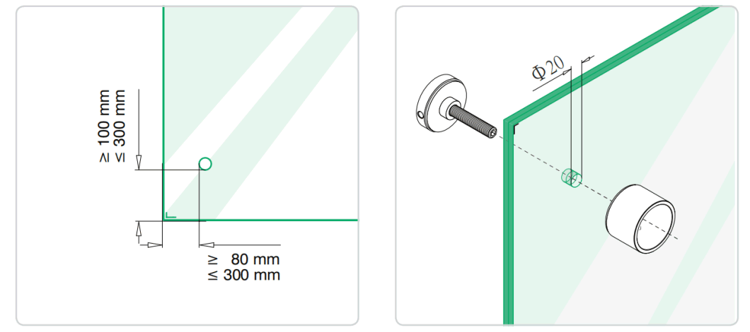 Stainless Steel Glass Adjusteble Standoff Glass Wall Mount Connector