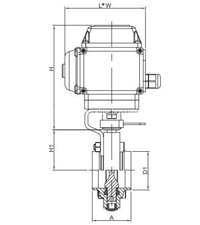 DIN Food Grade Electric Butterfly Valves Welded