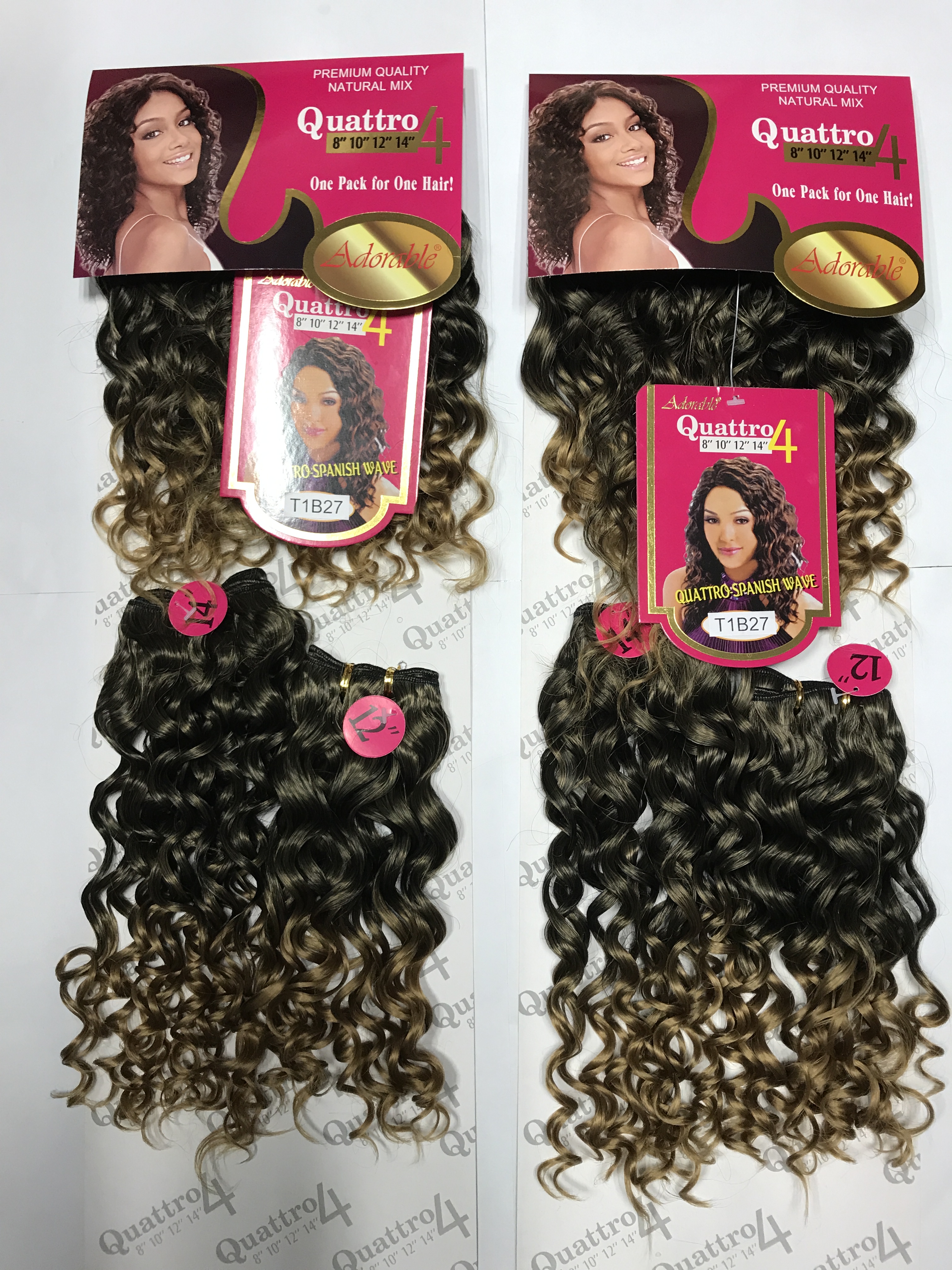 Spanish curly hair Weave 4pcs different length in a pack,Synthetic hair weft by Adorable hair