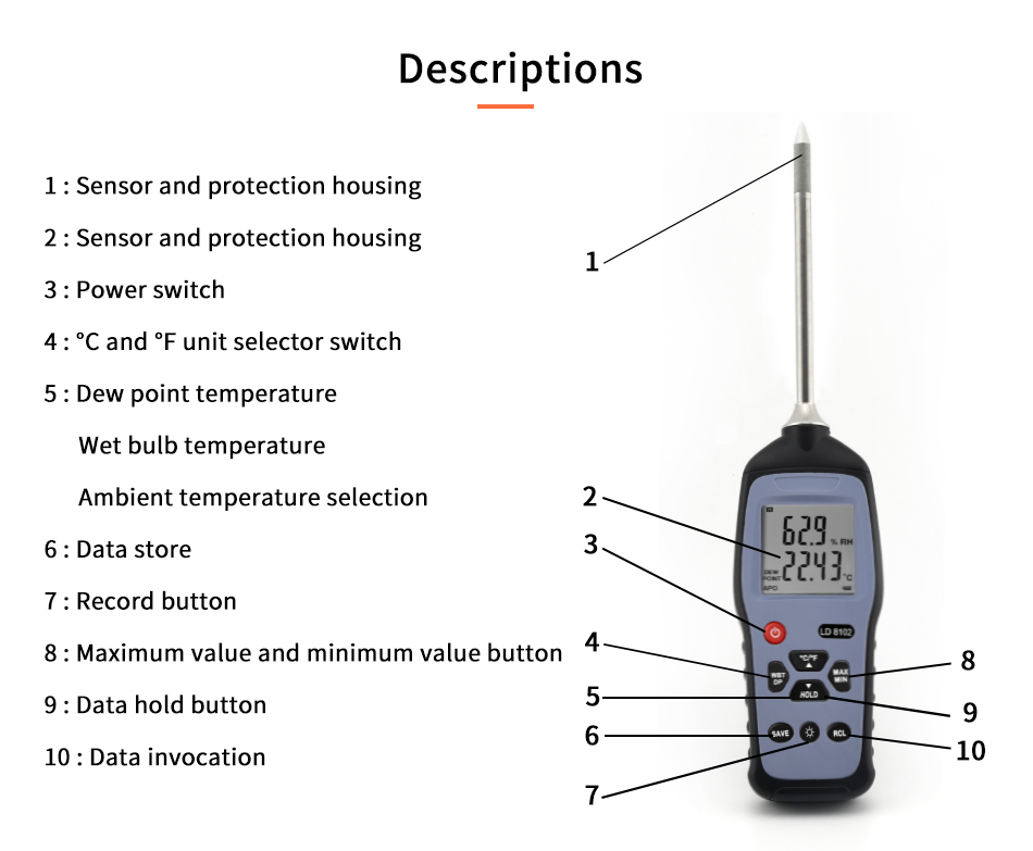 HENGKO weather proof intelligent temperature and humidity meter for incubator and green house