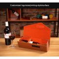 Caja plegable para vino de cuero individual