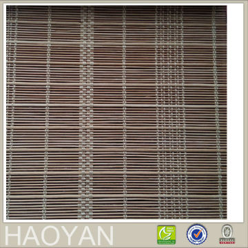 Comfortable Black Bamboo Blinds With Natural Fabric