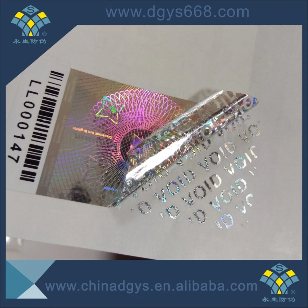 High Quality Holographic Label Void Tamper Proof Hologram Sticker