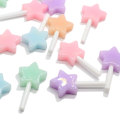 Kawaii Flatback Mini w kształcie gwiazdy cukierki Lollipop koraliki szlam ręcznie robione ozdoby do dekoracji Charms 100 sztuk / worek zabawka dla dzieci Spacer