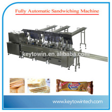 Three layers biscuits sandwich machine with packaging machine