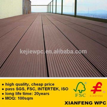 Waterproof WPC Decking Wood Plastic Composite Terrace Boards Wood Grain Grooves WPC Flooring