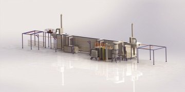 Electrostatic powder spraying lines