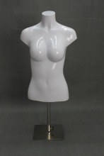 plastic glossy white female torso mannequins