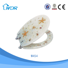 Made in China WC starfish transparent polyresin bathroom toilet seat cover