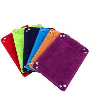 9 x 5,5 pouces plateau en dés rectangulaire pour le roulement de dés, support de dés Pu Leather DND Plateau de plateau de plateau Organisateur de baies pliant plateau en dés pliage