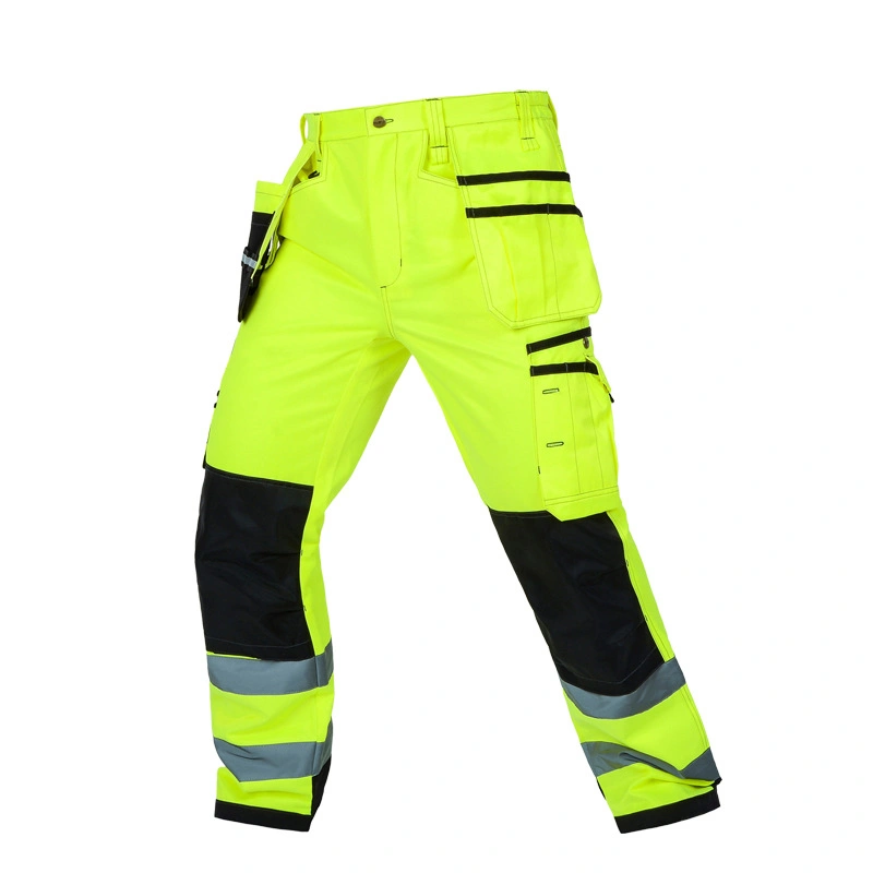 Hi Visibility Tool Pocket Functional Safety Workwear Work Trousers Cargo Work Pants with Knee Pads