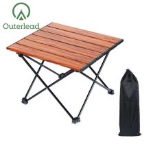 Outerlead Folding Lightweight Wood Grain Mini Camping Table