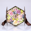 Hexagonal Ribbon Design Dry Flower Gift Box Bulk