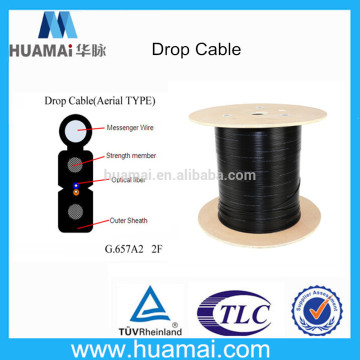 HM-1998-08 Huamai messenger ftth drop cable,ftth outdoor drop cable,2 core ftth drop cable