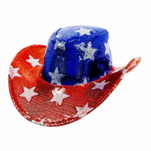 Patriotic Sequin Cowboy Hat - HLC ACC America Flag Cap