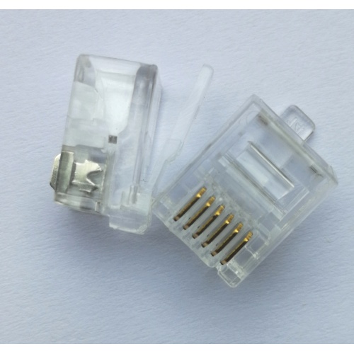 6P6c connector โทรศัพท์ปลั๊กขั้วต่อ RJ11 6P6C หัวคริสตัลชุบทอง 50U