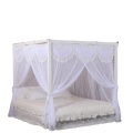 Polyester White Mosquito Nets Square Beds Canopy