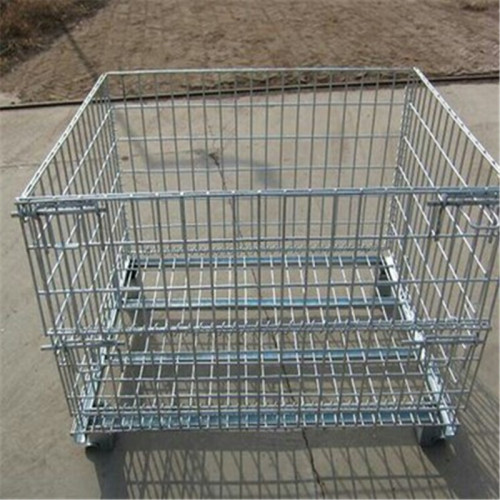 Warehouse Folding Rolling Metal Container Storage Cage