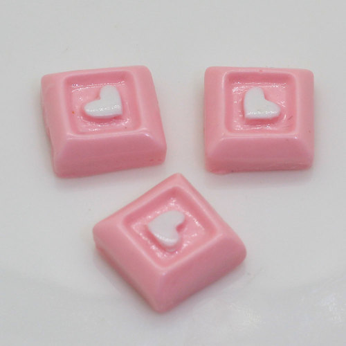 100pcs Colorful Square Cube Chocolate Candy Shaped Resin Cabochon For Handmade Craft Decoration Beads Slime