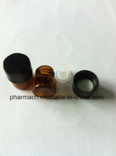 (1ml) 1/4 DRAM Amber Glass Vials with Orifice Reducer & Black Caps