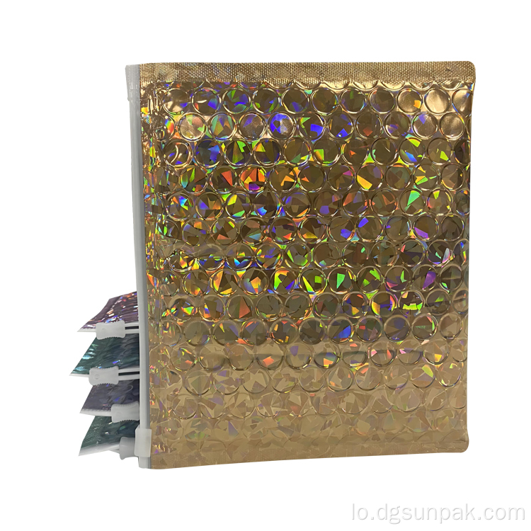 ກະເປົາຟອງສີຟ້າຮ້ອນສີບົວ Holographic