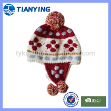 wholesale children winter jacquard earflap hat