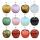 Cuarzo de rosa de 20 mm Gemstone Apple Patse Keychain con 7 Chakra Cadena