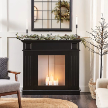 Wooden Surround Electric Fireplace Package: Firebox TV Stand & Free Standing Mantel