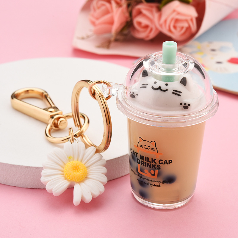 Milk Tea Liquid Keychain