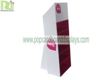 Glossy Pop Cardboard Displays With Shelf , Counter Displays Racks