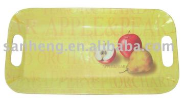 Rectangle melamine handled food tray
