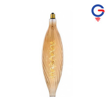 Amber Vertical Striped Glass LED Bulb