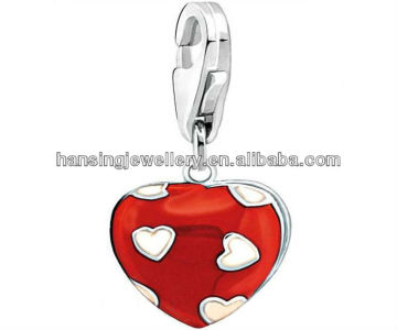wholesale red enamel heart pattern heart charm